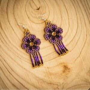 Indigenous hand beaded earrings